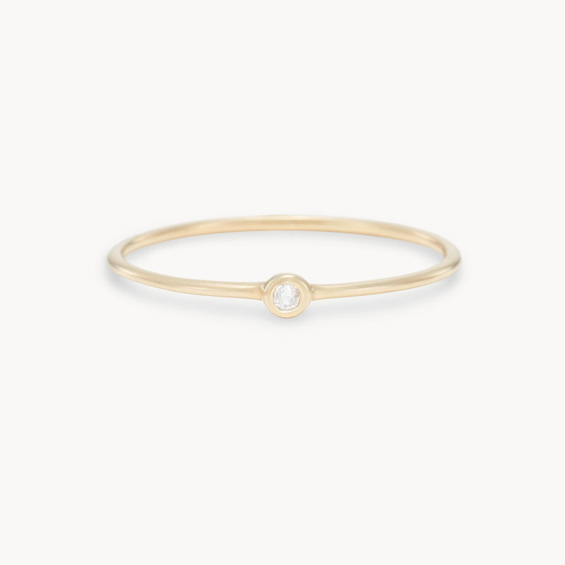 family june birthstone stacking ring - 10k yellow gold,  moonstone gemstone
