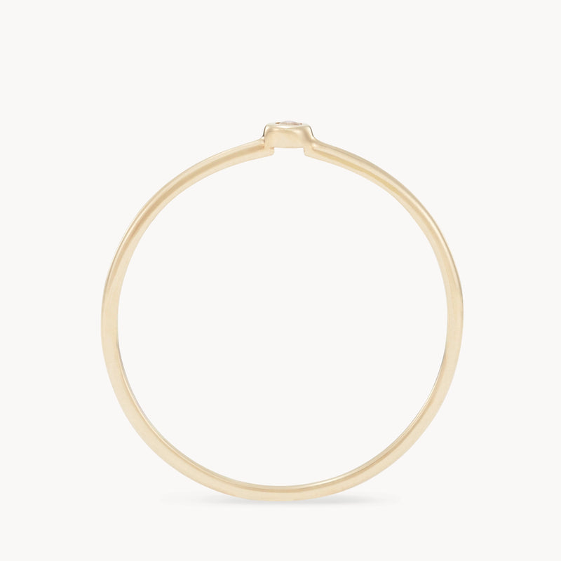 family june birthstone stacking ring - 10k yellow gold,  moonstone gemstone