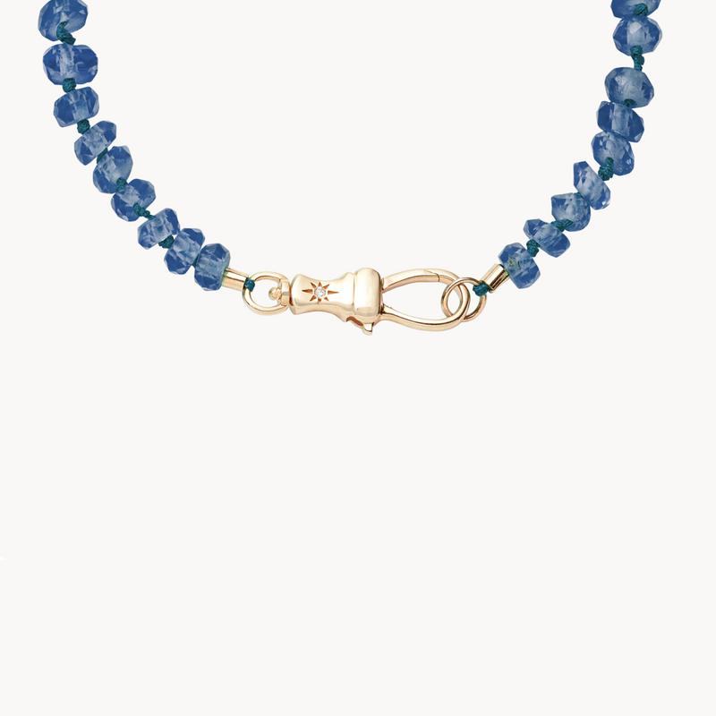 kyanite beaded mood bracelet - 10k yellow gold, natural kyanite, brilliant diamonds