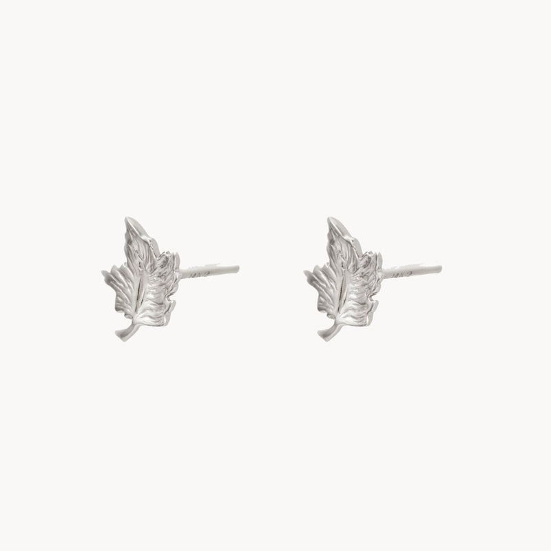 maple leaf earring - sterling silver
