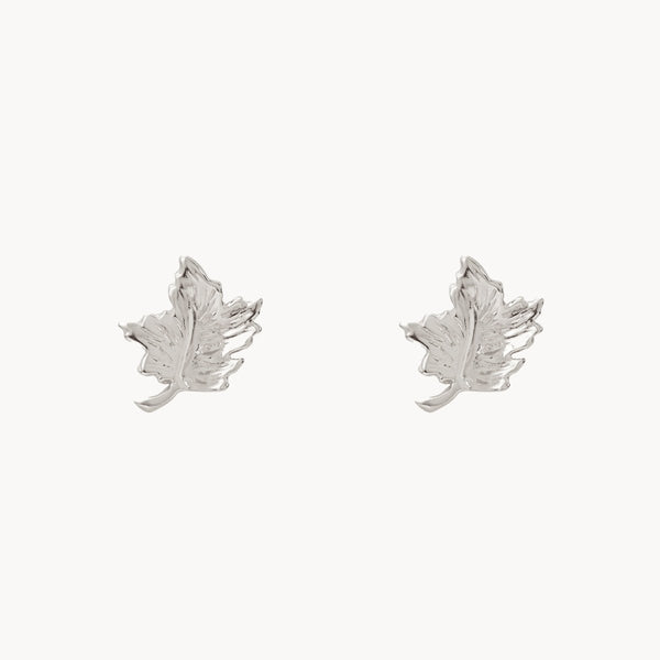 maple leaf earring - sterling silver
