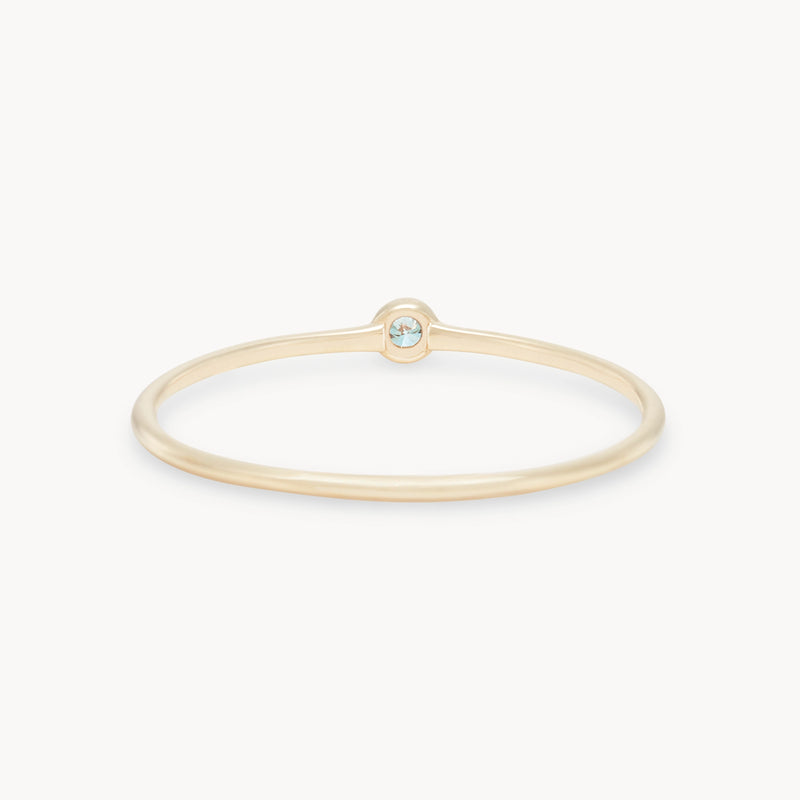 family march birthstone stacking ring - 10k yellow gold, aquamarine gemstone