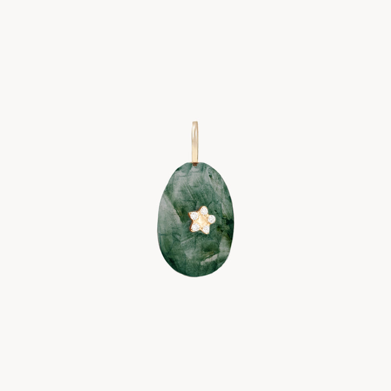 emerald bloom MILF necklace - 10k yellow gold, emerald gemstone, diamonds