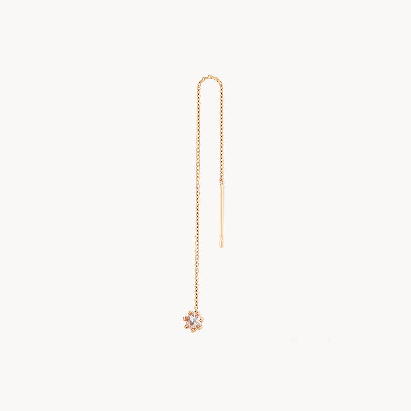 nova threader earring - 14k yellow gold, white diamond