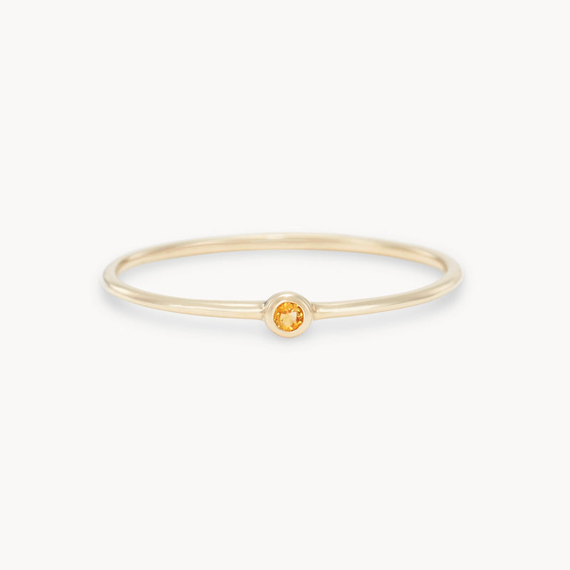 family november birthstone stacking ring - 10k yellow gold, citrine gemstone