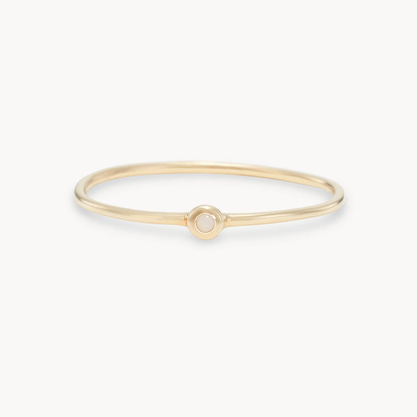 family october birthstone stacking ring - 10k yellow gold, opal gemstone