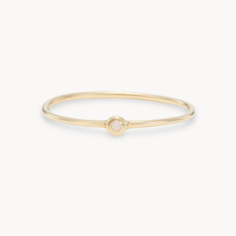 family october birthstone stacking ring - 10k yellow gold, opal gemstone