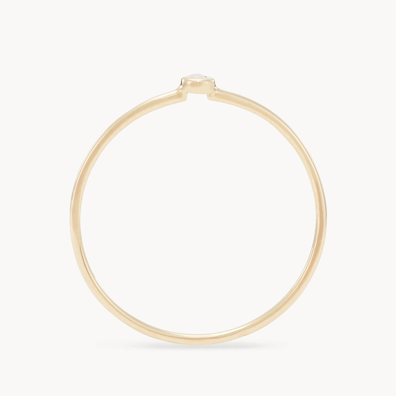 family october birthstone stacking ring - 10k yellow gold, opal gemstone