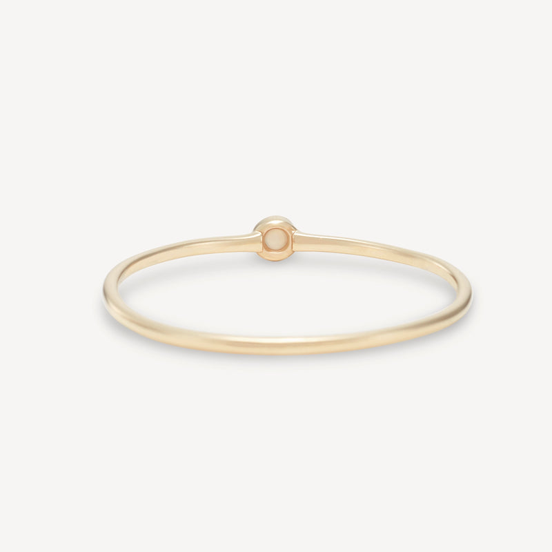 family october birthstone stacking ring - 10k yellow gold, opal gemstone