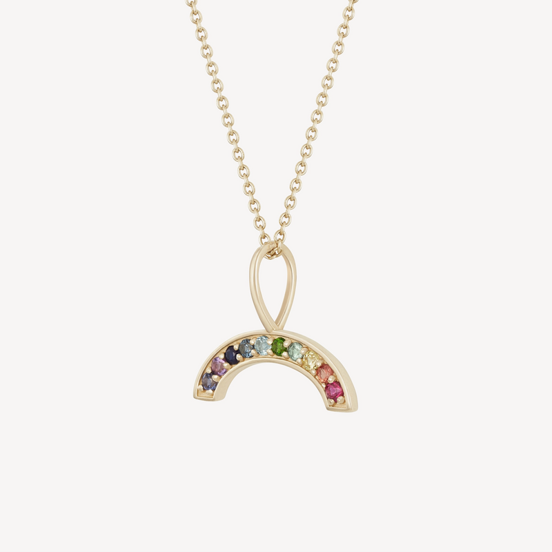 endless possibilities rainbow charm - 14k yellow gold, gemstones