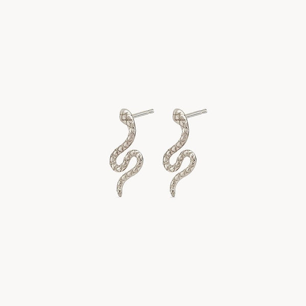 revival snake earrings - sterling silver