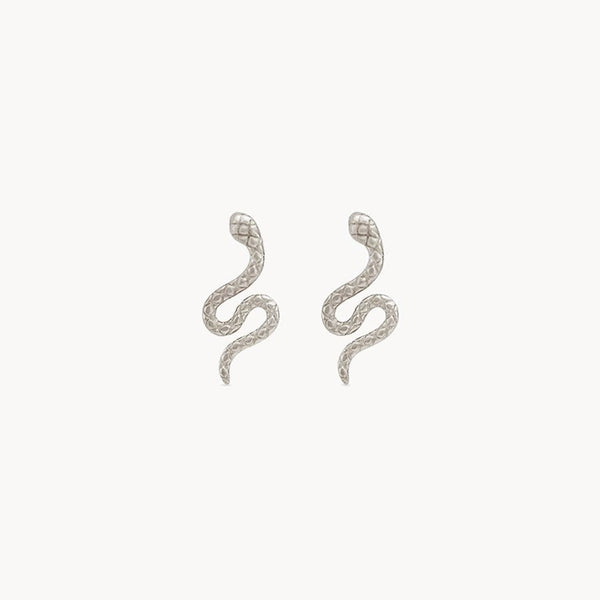revival snake earrings - sterling silver