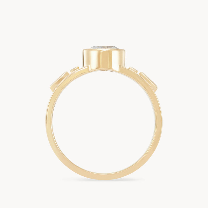 forestlight kiss one-of-a-kind ring - 14k yellow gold, round sapphire