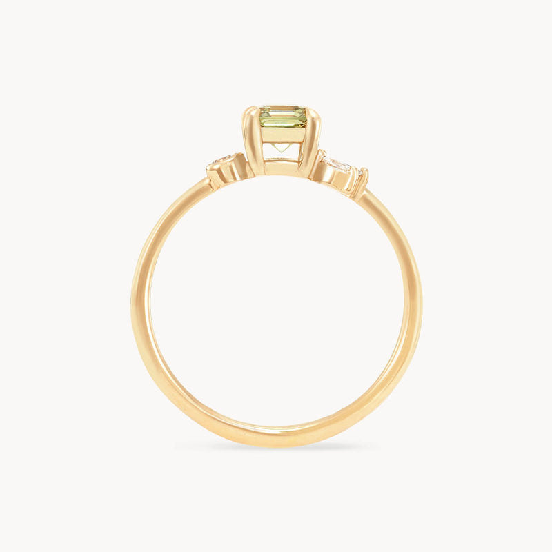enchanted grove one-of-a-kind ring - 14k yellow gold, asscher cut sapphire