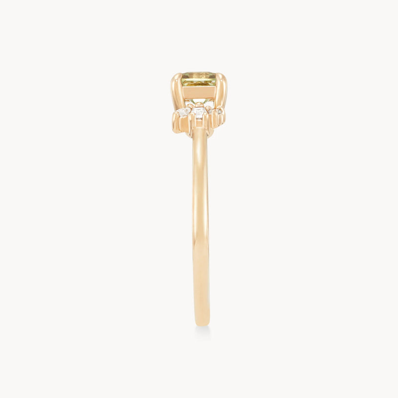 enchanted grove one-of-a-kind ring - 14k yellow gold, asscher cut sapphire