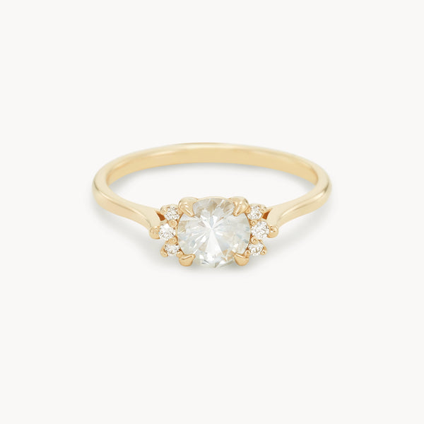 sacred grove one-of-a-kind ring - 14k yellow gold round sapphire, diamonds