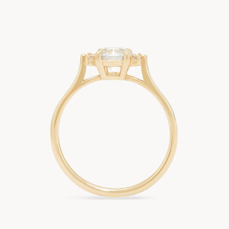 sacred grove one-of-a-kind ring - 14k yellow gold round sapphire, diamonds