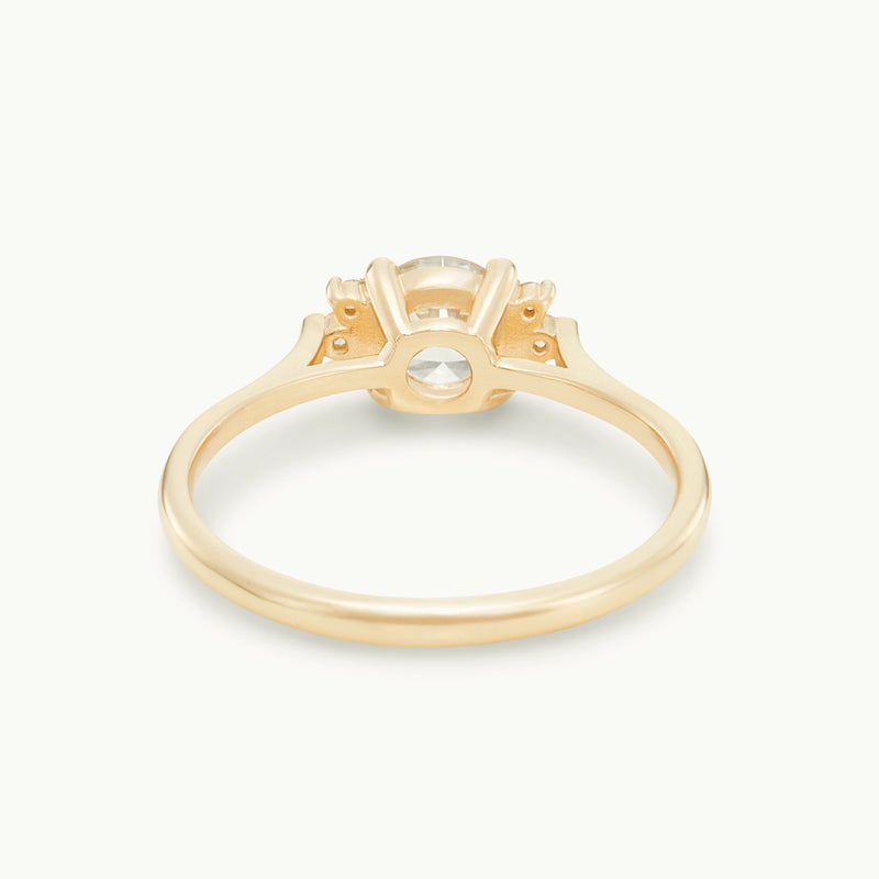 sacred grove one-of-a-kind ring - 14k yellow gold round sapphire, diamonds