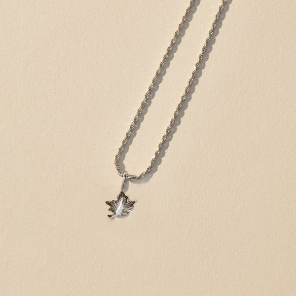 maple leaf charm - sterling silver