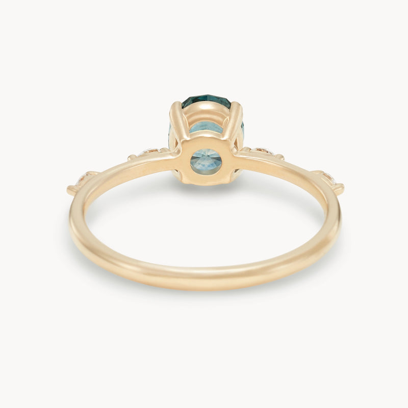 sky between us one-of-a-kind ring - 14k yellow gold, oval sapphire, diamonds