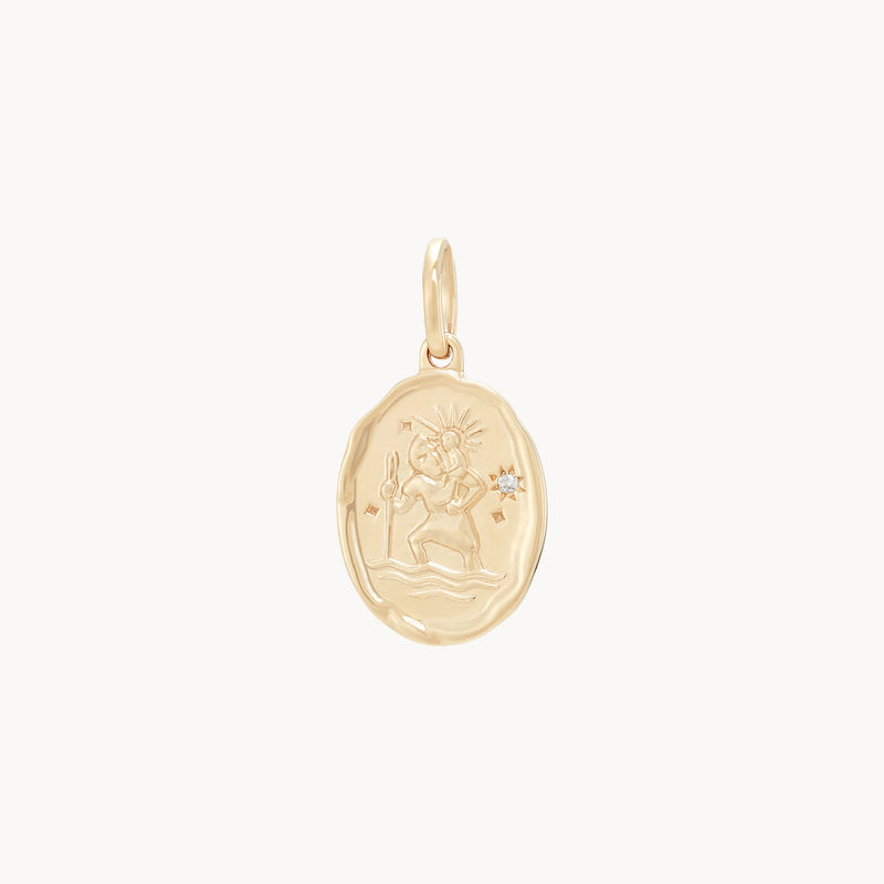 St. Kitts keepsake charm - 10k yellow gold, brilliant diamond