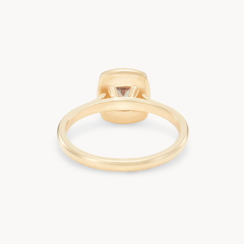 stars collide one-of-a-kind ring  - 14k yellow gold, cushion cut sapphire, diamonds