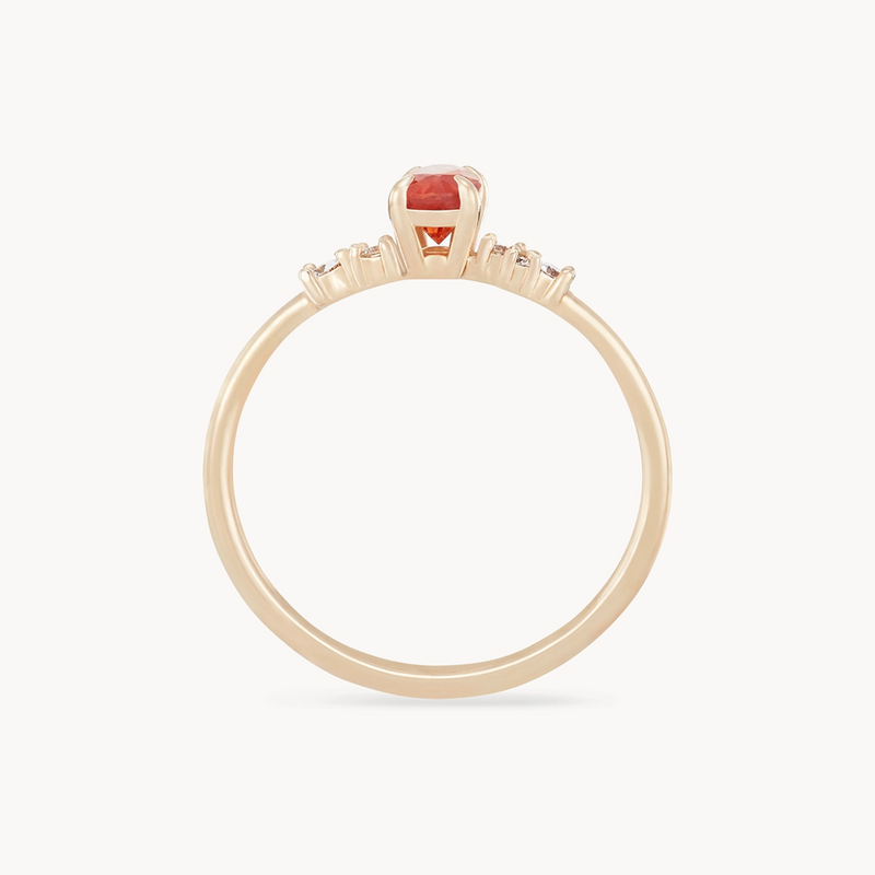 sweetest thing one-of-a-kind - 14k yellow gold ring, coral sapphire front