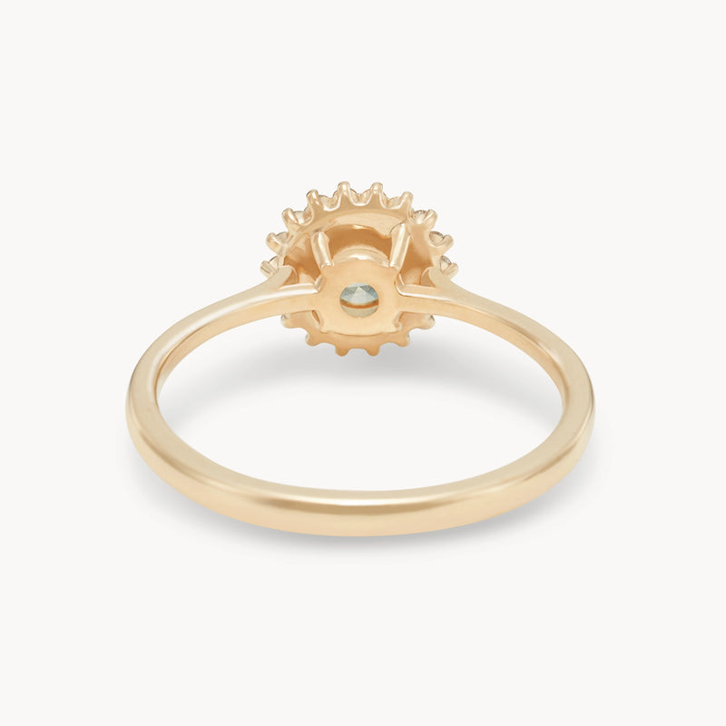 the way I love you one-of-a-kind ring - 14k yellow gold, round sapphire, diamonds