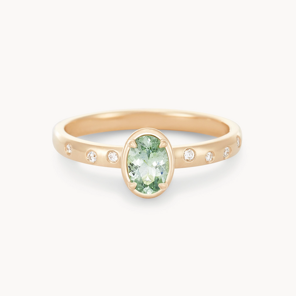natural union one-of-a-kind - 14k yellow gold, green oval sapphire