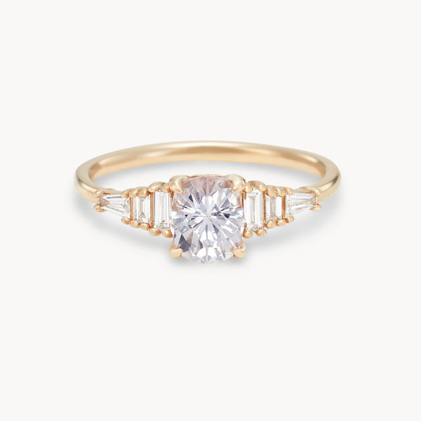 where you are one-of-a-kind ring - 14k yellow gold, oval sapphire, diamonds