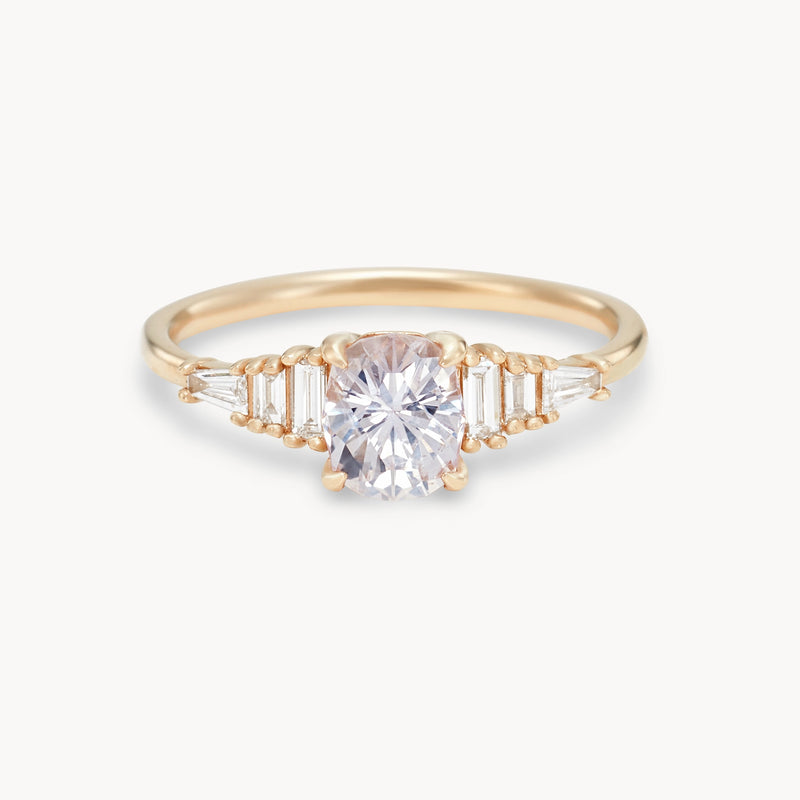 where you are one-of-a-kind ring - 14k yellow gold, oval sapphire, diamonds