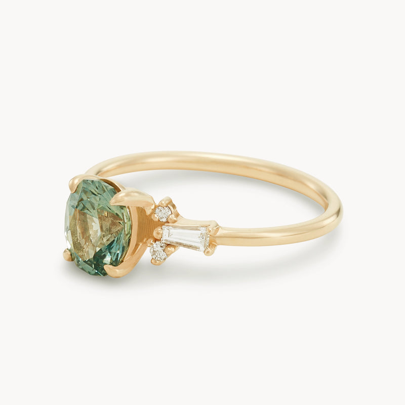 wild bloom one-of-a-kind ring - 14k yellow gold, oval sapphire, diamonds