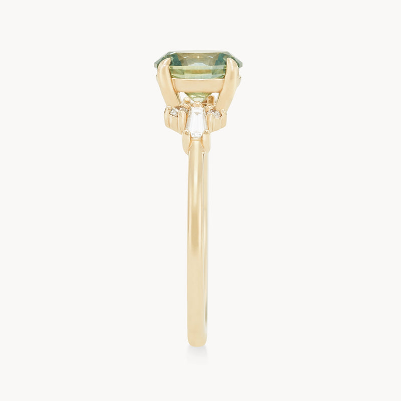 wild bloom one-of-a-kind ring - 14k yellow gold, oval sapphire, diamonds