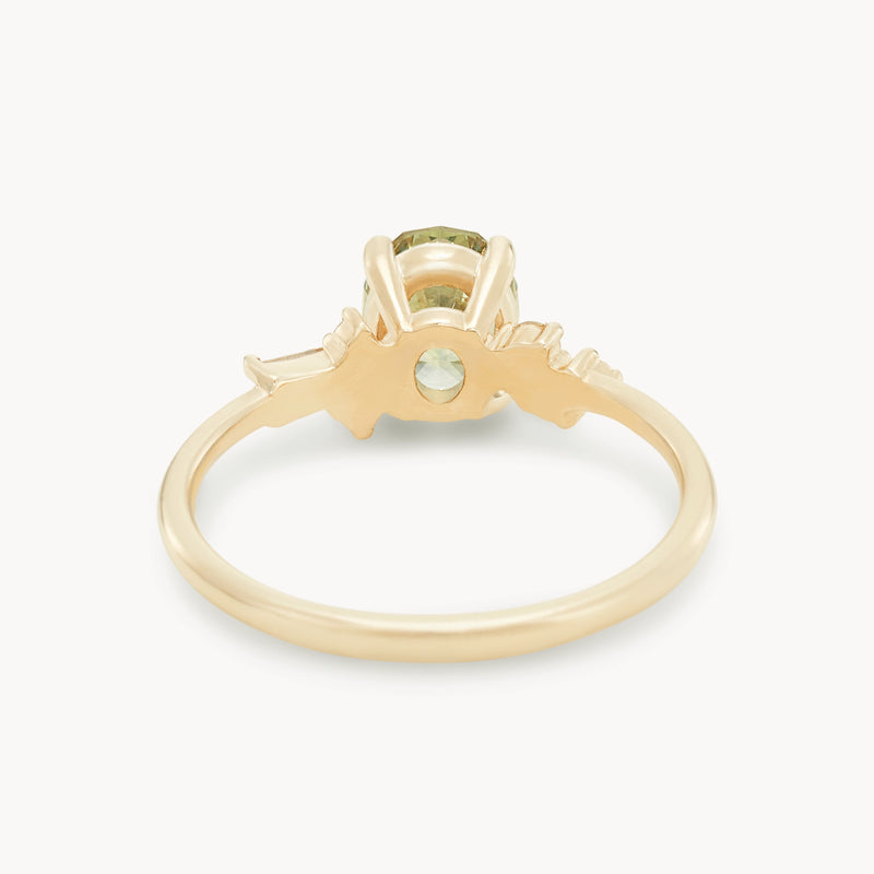 wild bloom one-of-a-kind ring - 14k yellow gold, oval sapphire, diamonds