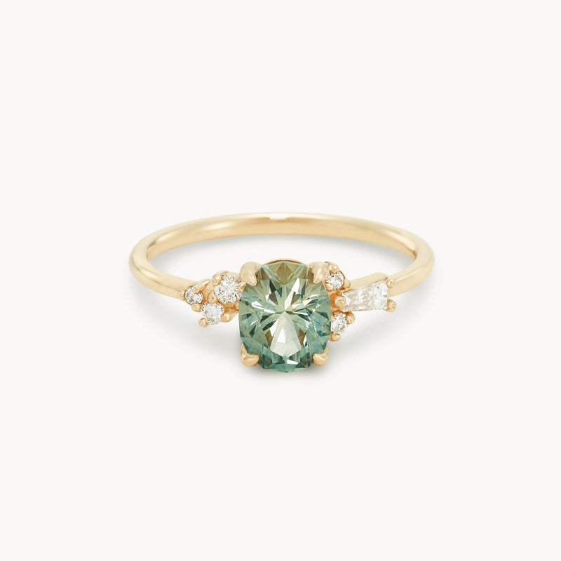 wild bloom one-of-a-kind ring - 14k yellow gold, oval sapphire, diamonds