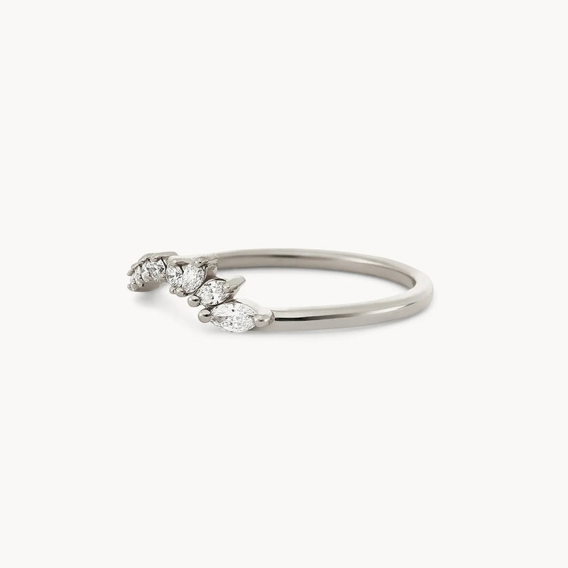 Incandescent band - 14k white gold, white diamond