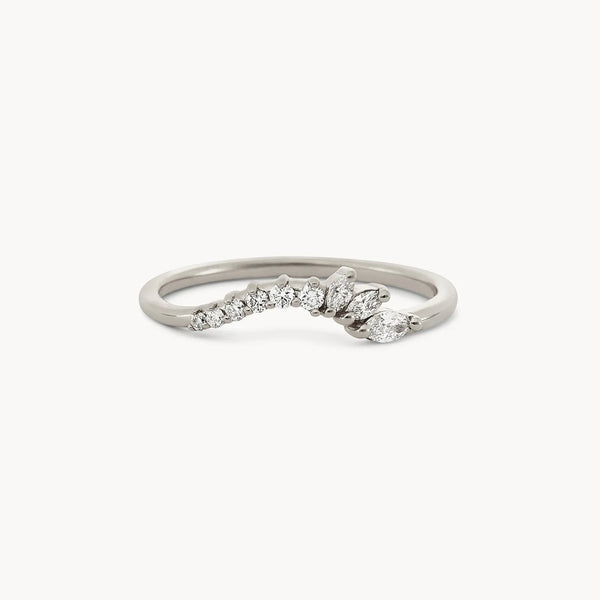 Incandescent band - 14k white gold, white diamond