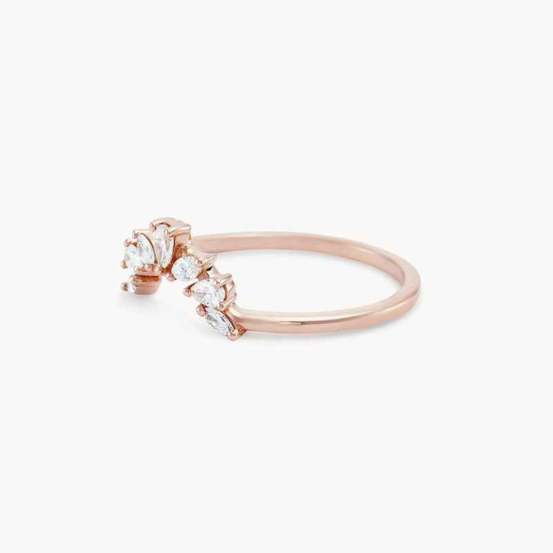 Ablaze band - 14k rose gold, white diamond