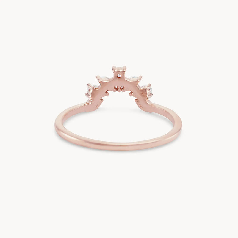 Ablaze band - 14k rose gold, white diamond