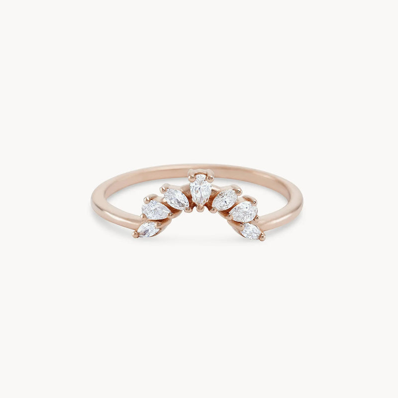 Ablaze band - 14k rose gold, white diamond