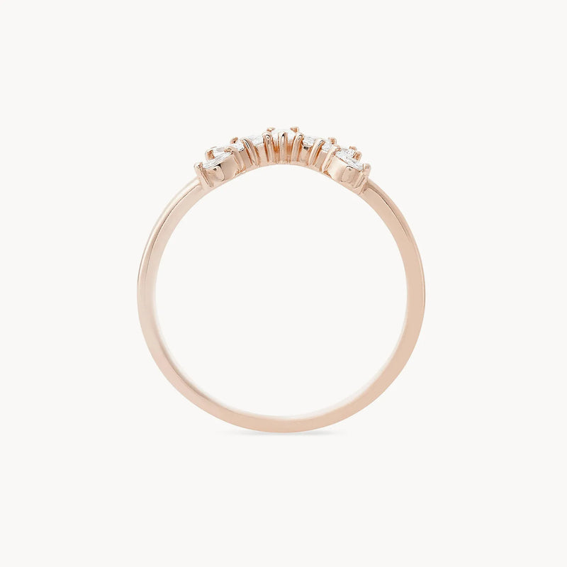 Ablaze band - 14k rose gold, white diamond