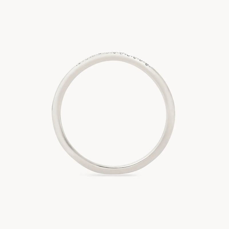 wave eternity ring - 14k white gold, white diamond