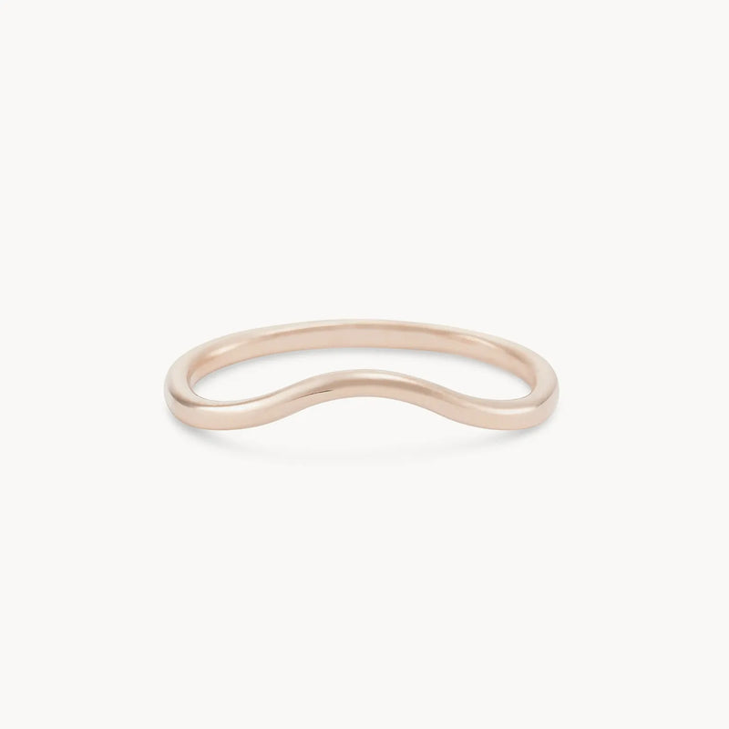 plain wave band - 14k rose gold