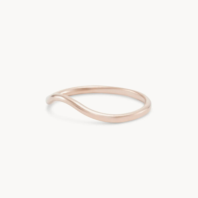 plain wave band - 14k rose gold