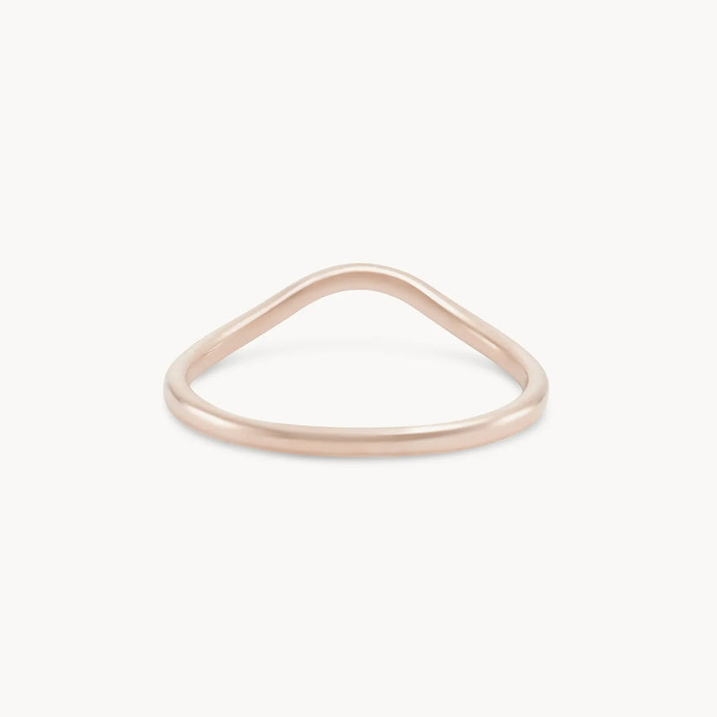 plain wave band - 14k rose gold