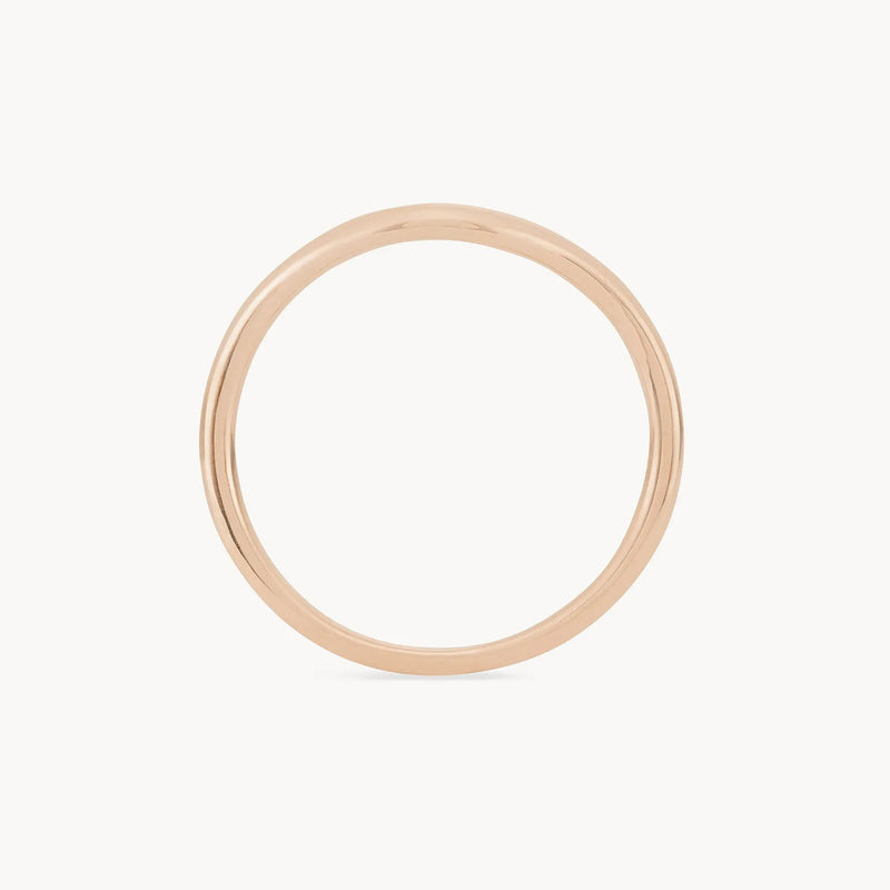 plain wave band - 14k rose gold