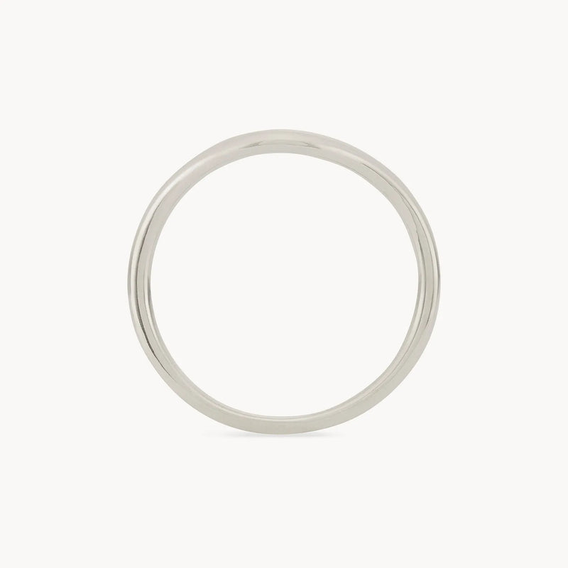 plain wave band - 14k white gold