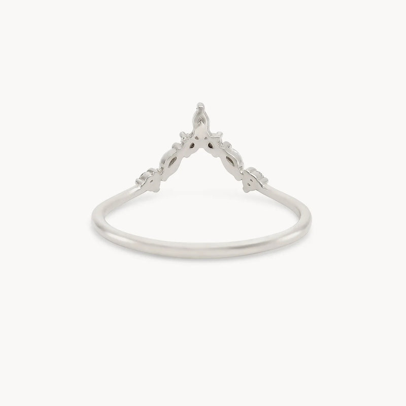 Moonbow ring - 14k white gold, white diamond