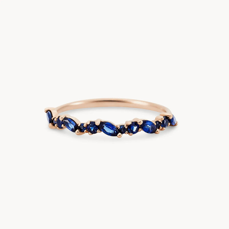 reverie band - 14k rose gold, blue sapphire