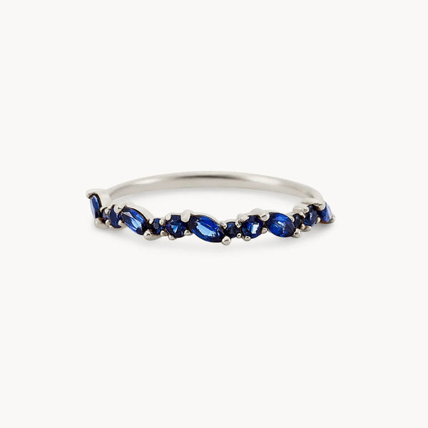 reverie band - 14k white gold, blue sapphire